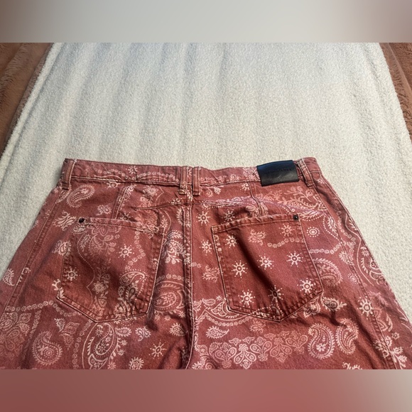 We The Free Free People Good Luck Printed Barrel Jeans EUC - Picture 8 of 12